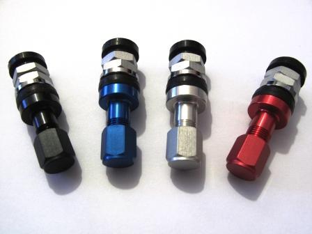 Project Kics valve stems with caps. Sold as set of 4. RED