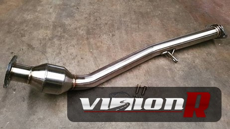 Unknown Performance Front pipe with 200 cell Metal cat. 60mm piping brushed finish.