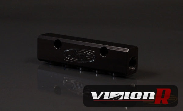 Vacuum Distribution Block allows up to 6 additional vacuum ports to intake manifold. Black