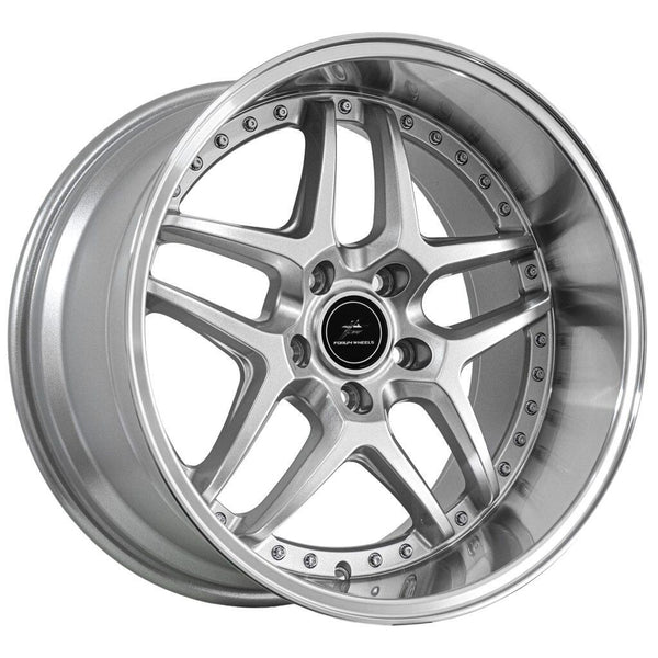 FORUM WHEELS VICE 18 x 9.5, 5x114.3, +15 Silver polish lip set 4pcs with caps.