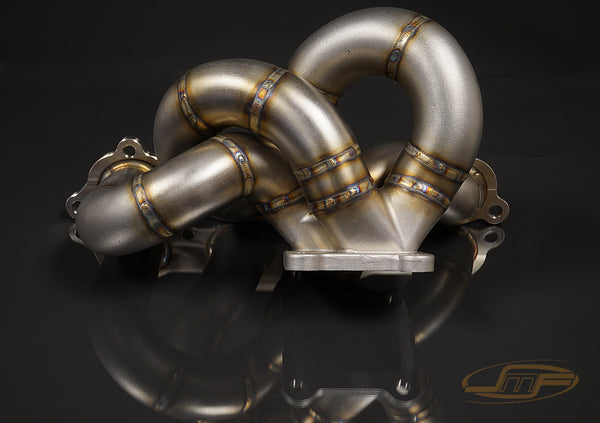 JM Fabrications direct replacement exhaust manifold twin scroll. Limited stock available left, production ceased. MADE IN USA