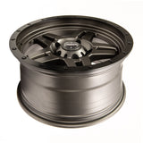 SNIPER WHEELS BARACADE 18 x 9, 6x139.7, +10 Matt Gun Metallic with Black Lip set of 4pcs including caps. Flow Formed