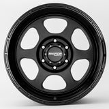 SNIPER WHEELS FRONTLINE 18 x 9, 6x139.7, +20 Matt Black set of 4pcs including caps. Load rated 1250kg per wheel.