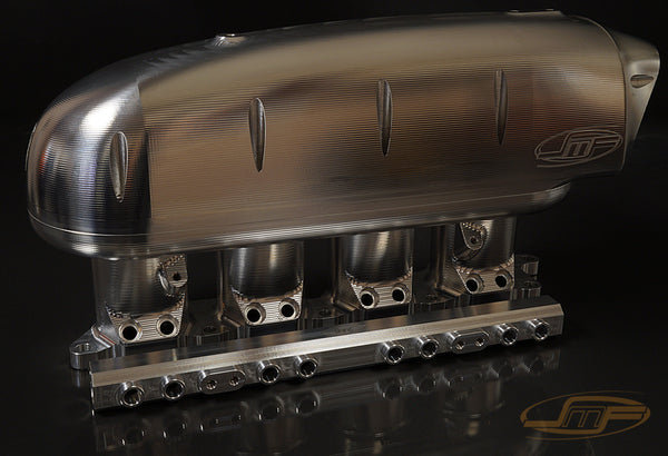 JM Fabrications Full Billet Drag intake manifold Dual Port Injection Q45 80-90mm TB Flange