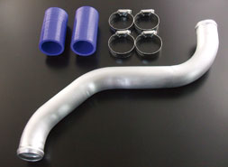 ARC hard lower radiator hose with silicone and hose clamps