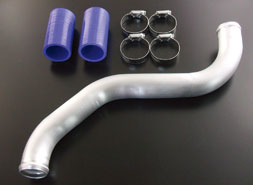 ARC hard lower radiator hose with silicone and hose clamps