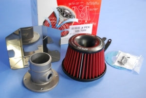Apexi power intake kit includes adaptor, gasket, bolts, everything for a bolt on installation.