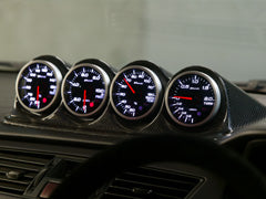 Carbing Dash Mounted Carbon Gauge Hood, fits 4 x 60mm gauges.
