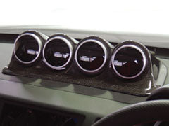 Carbing Dash Mounted Carbon Gauge Hood, fits 4 x 60mm gauges.