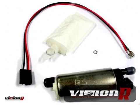 Walbro 255 Fuel Pump GSS-342 with universal strainer/filter plug harness.