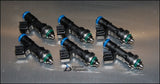 Injector Dynamics 1000cc injectors set of 6 with plug and play adaptors.