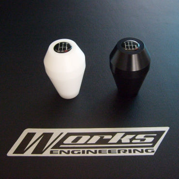 Works Engineering Shift Knob White. Come with multi fit adaptors to suit most JDM vehicles.