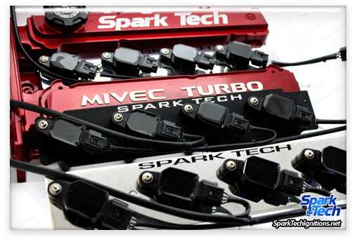 Spark Tech Non CDI Coil On Plug system. Compatible with stock & standalone ECU. Black Mounting Plate