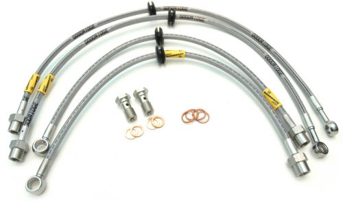 Goodridge braided brake lines. Sold as set of 4 lines and fittings. TUV, DOT and ADR compliant.