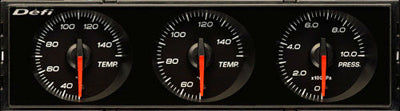 Defi Din Gauge Black Face, white led illuminate. Includes all sensors for direct fitment.