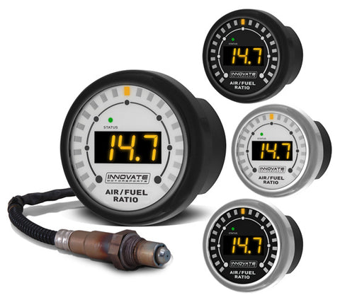 MTX-L: Complete All-In-One Air/Fuel Ratio 52mm Gauge Kit. Comes with silver and black bezel with whi