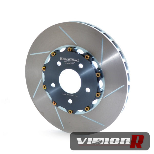 2pc Front Slotted floating type rotor curve vane design. Sold as pairs. Order Only.