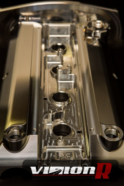 FF Billet Valve Cover with -10AN ORB breather ports.