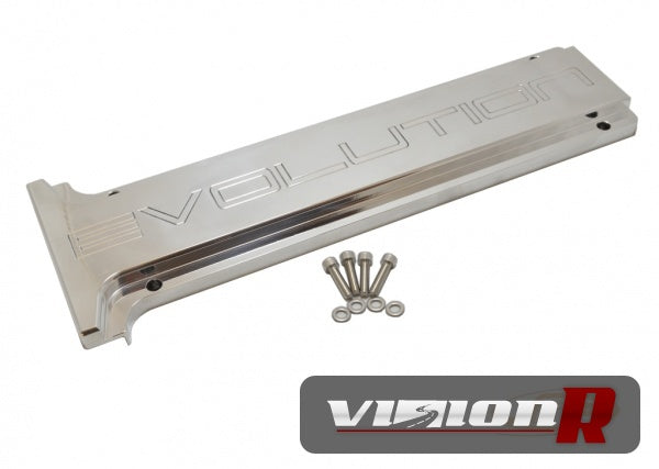 JMF Spark Plug Cover made of CNC billet. Polished