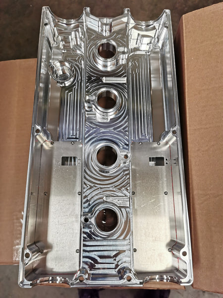 FF Billet Valve Cover with -10AN ORB breather ports Version 2 (internal baffle)