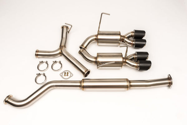 Unknown Performance V2 Cat back Exhaust system. Full 3" piping, 4" Carbon Tips.