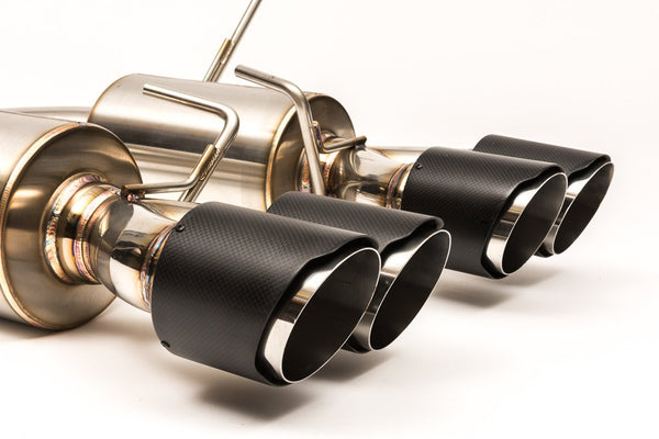 Unknown Performance V2 Cat back Exhaust system. Full 3" piping, 4" Carbon Tips.
