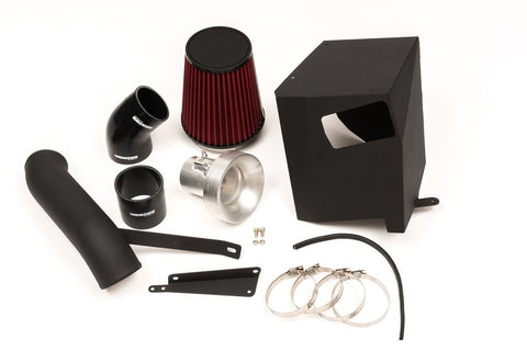 Unknown Performance Intake kit with air box increases air flow through a dry flow air filter while shielding hot air from intake. Includes CNC velocity stack, air box, piping,  filter, couplers, hose clamps and extended MAF harness.